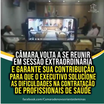 CÂMARA VOLTA A SE REUNIR EM SESSÃO EXTRAORDINÁRIA E ...
