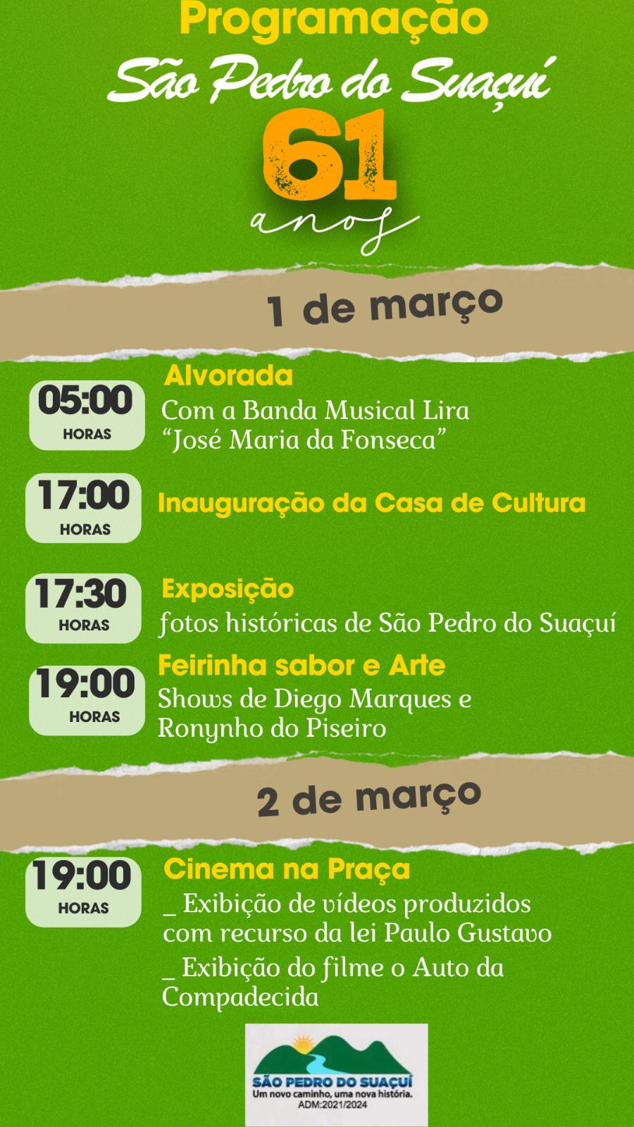 PROGRAMAÇÃO DAS FESTIVIDADES DOS 61 ANOS DE SÃO PEDR...