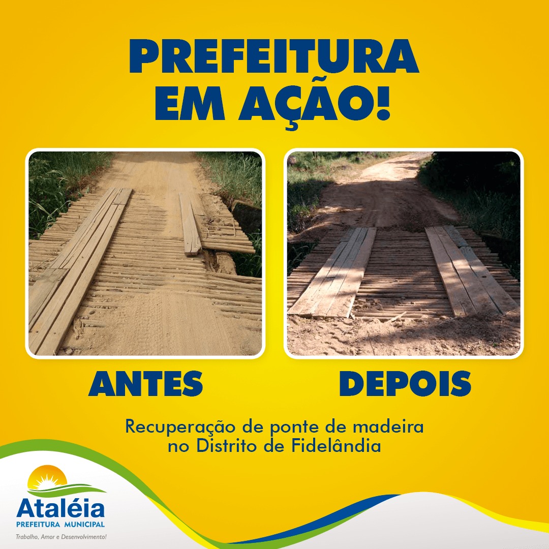 PREFEITURA DE ATALÉIA FINALIZA RECUPERAÇÃO DE PONTE ...