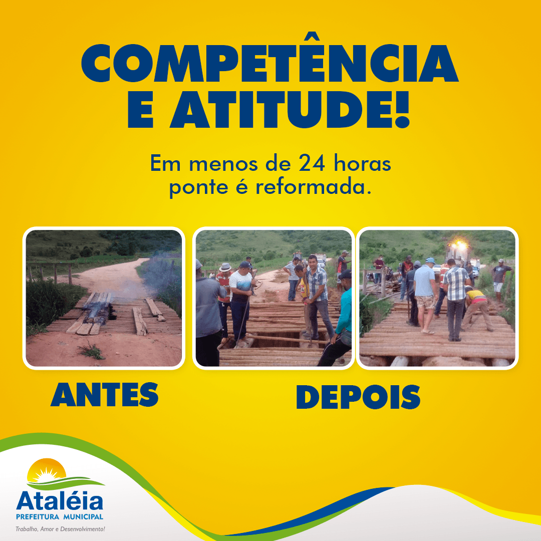 PREFEITURA RECUPERA PONTE DANIFICADA POR VÂNDALO EM ...