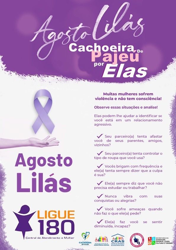 AGOSTO LILÁS CACHOEIRA DE PAJEÚ POR ELAS