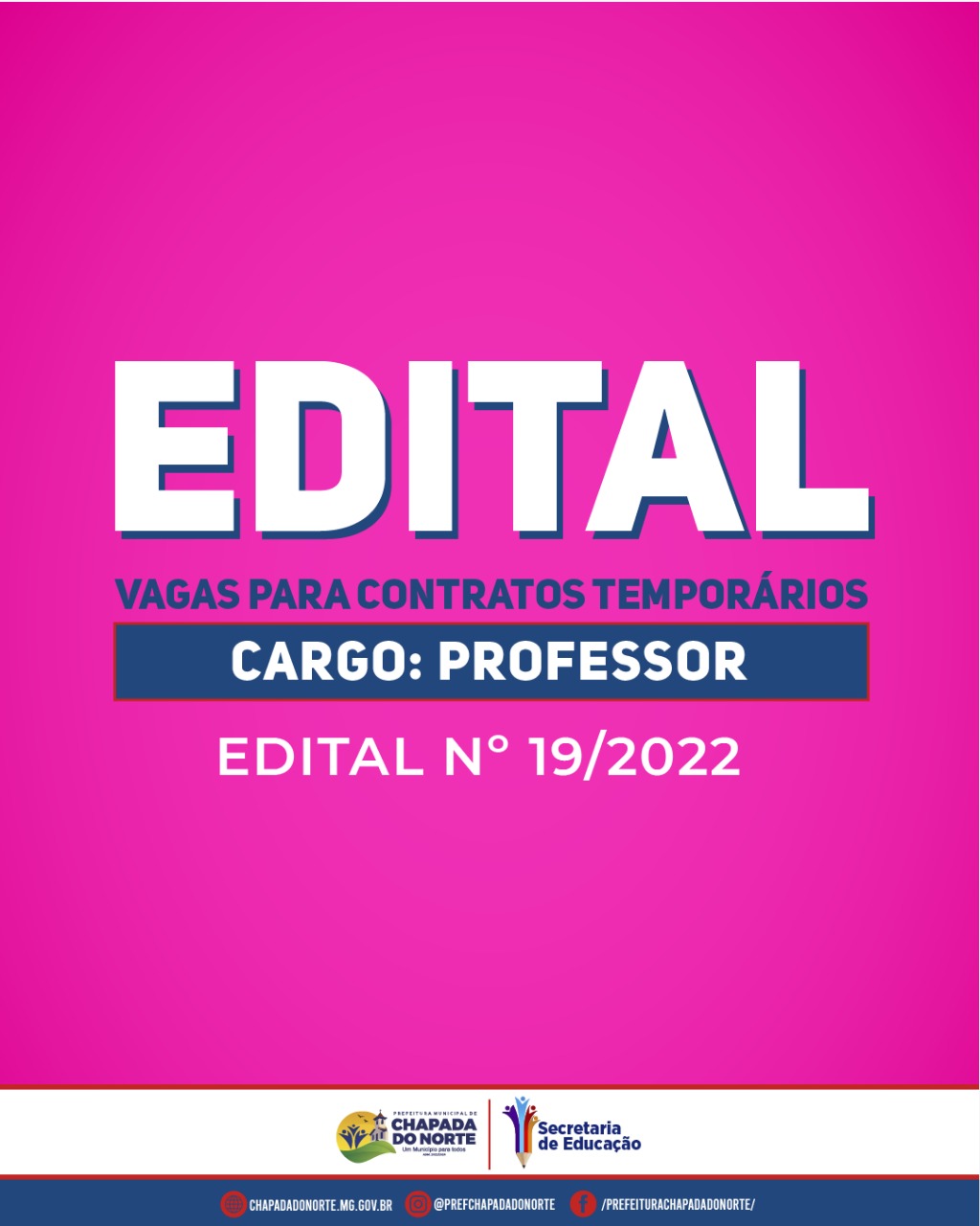 EDITAL DE VAGAS PARA CONTRATOS TEMPORÁRIOS - CARGO P...