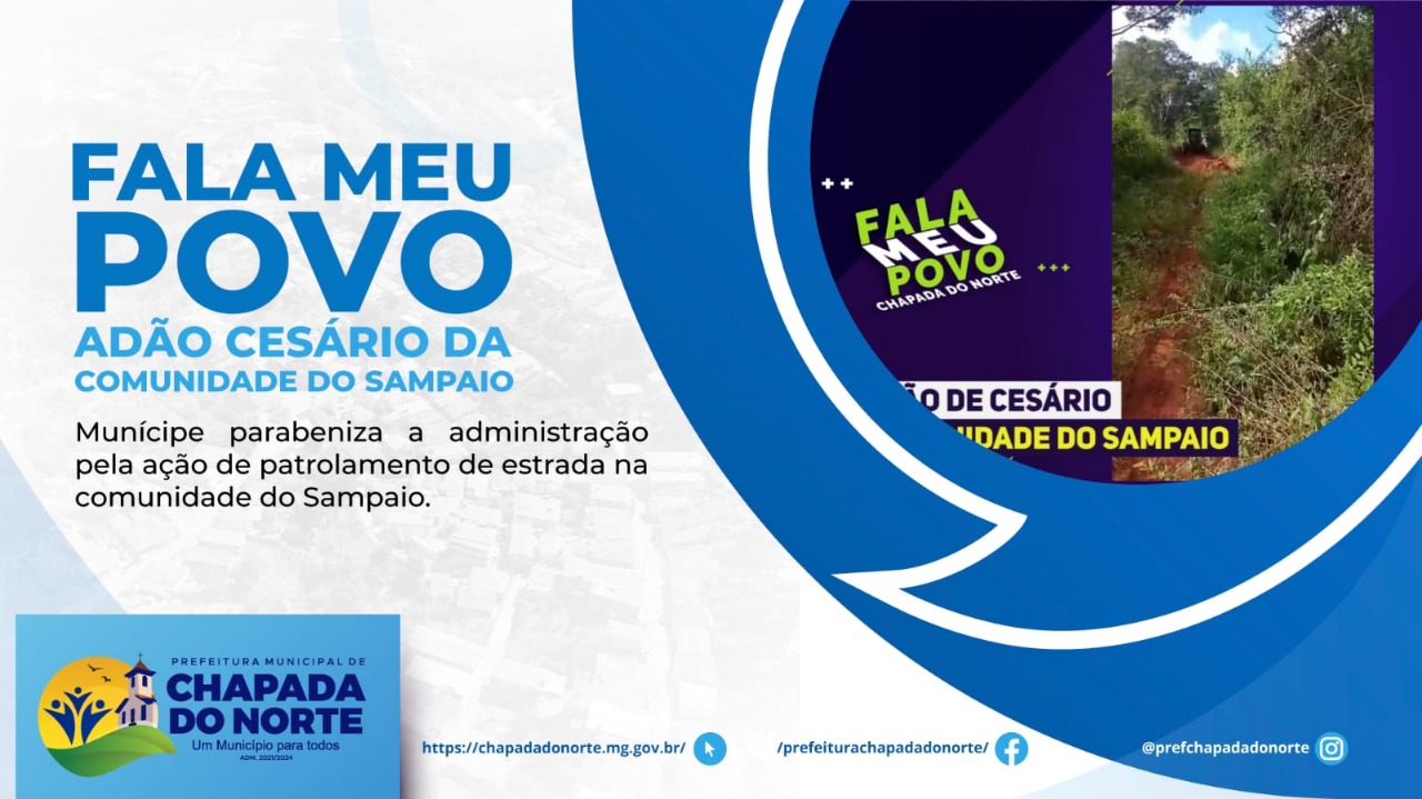 FALA MEU POVO: ADÃO CESÁRIO DA COMUNIDADE DO SAMPAIO