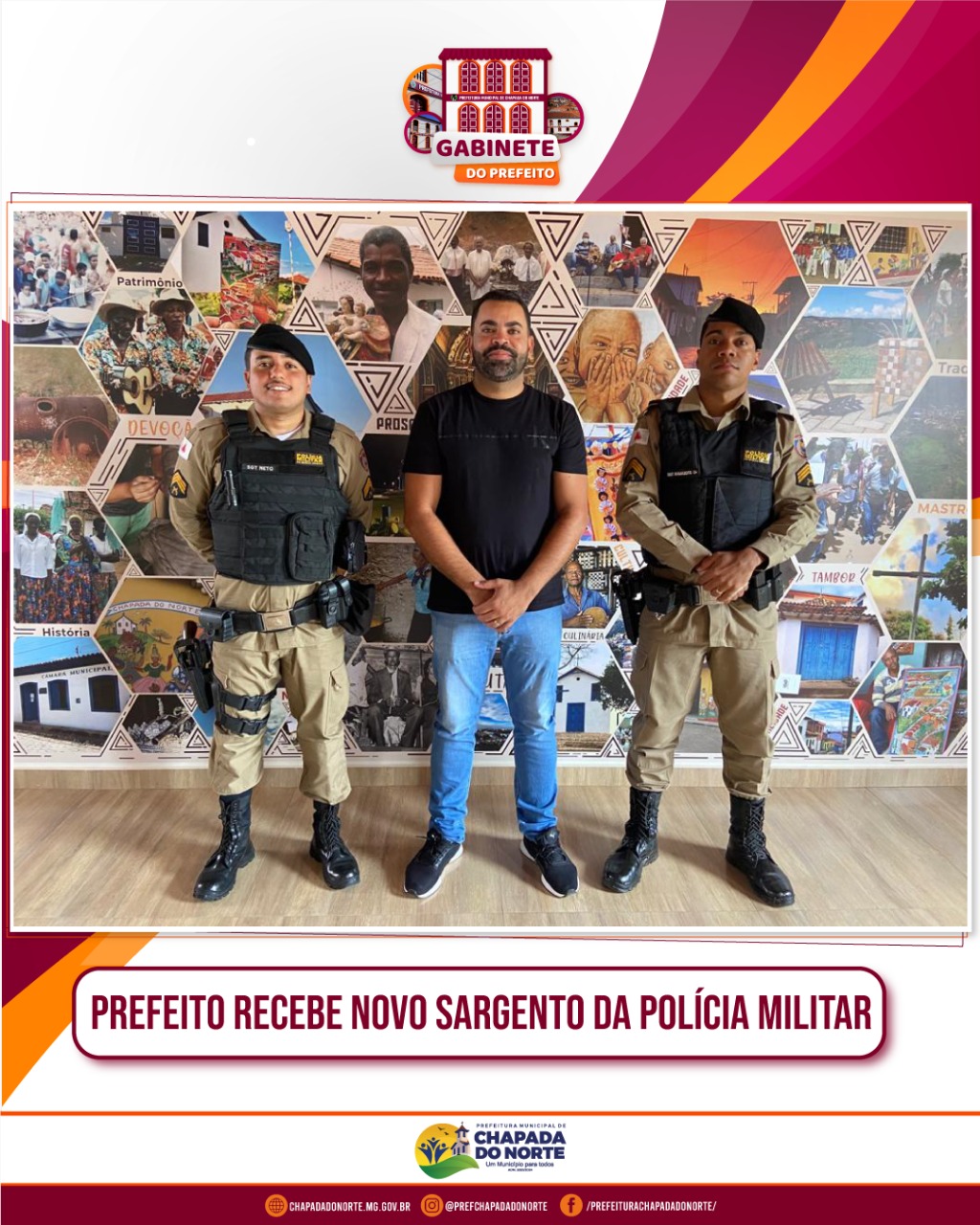 PREFEITO RECEBE NOVO SARGENTO DA POLÍCIA MILITAR