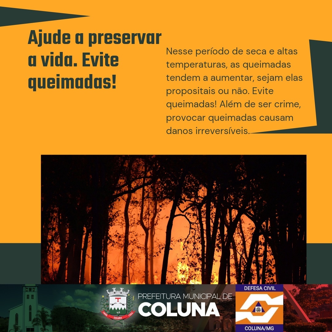 AJUDE A PRESERVAR A VIDA. EVITE QUEIMADAS!