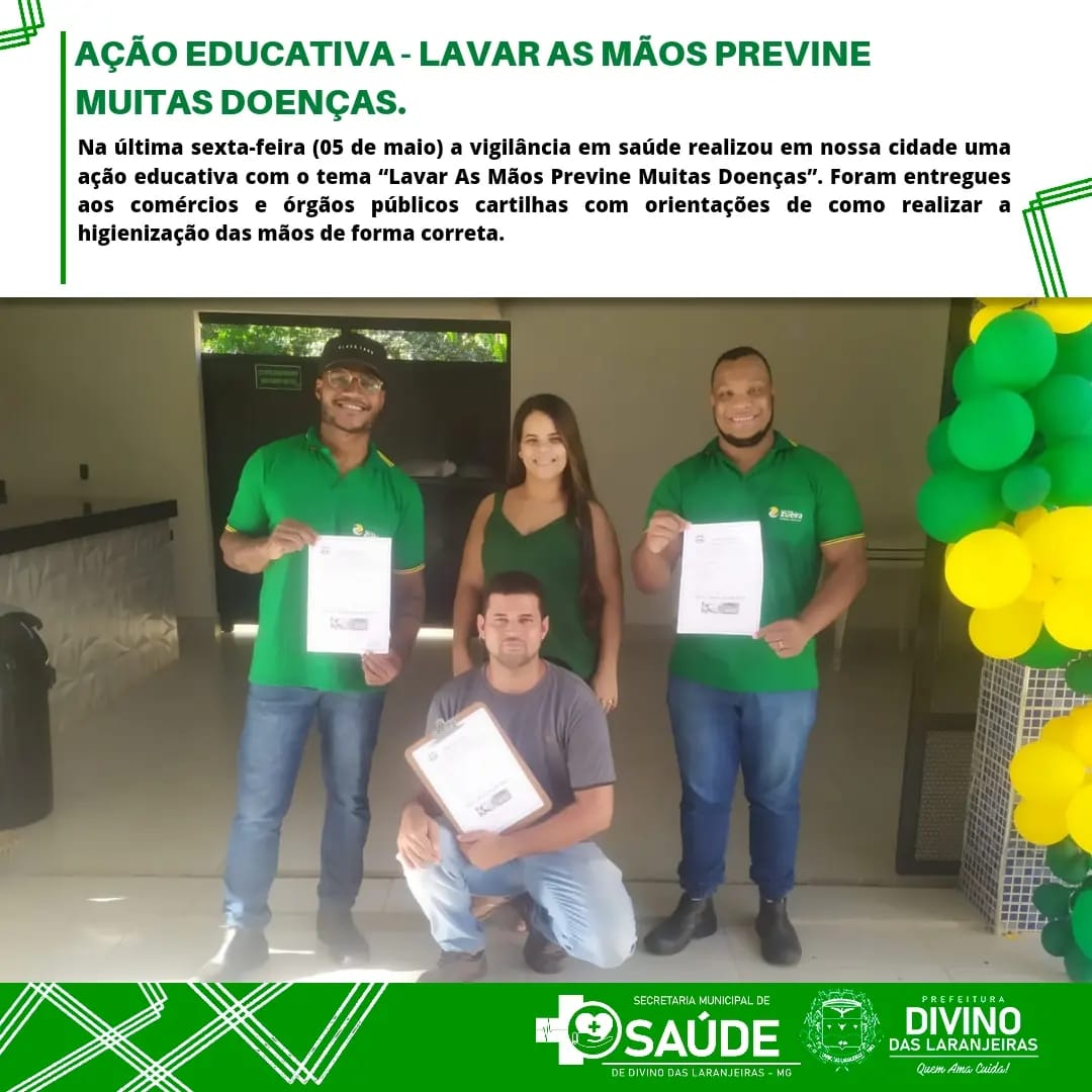 AÇÃO EDUCATIVA COM O TEMA “LAVAR AS MÃOS PREVINE MUI...