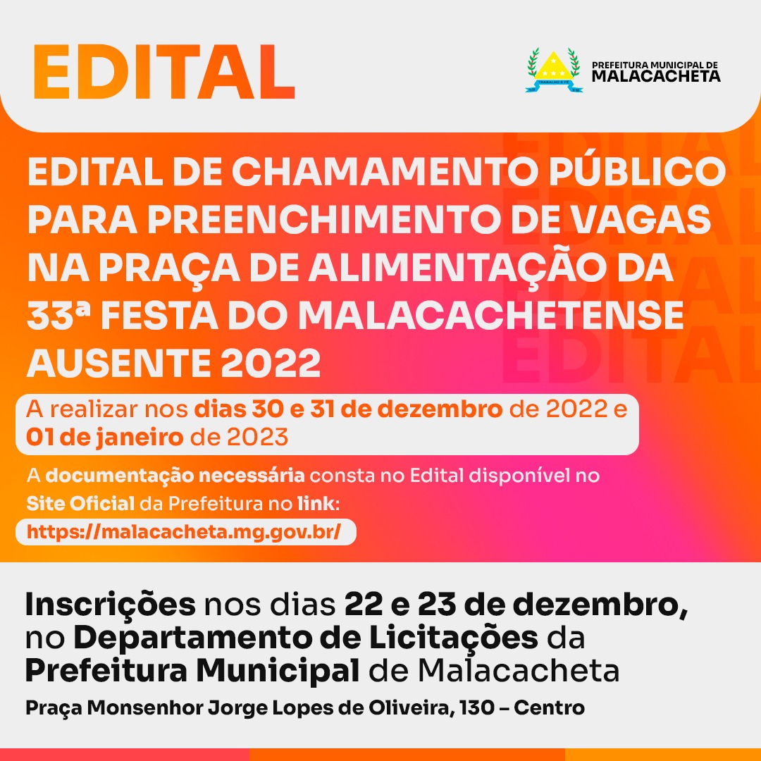 EDITAL DE CHAMADA PÚBLICA - 2022