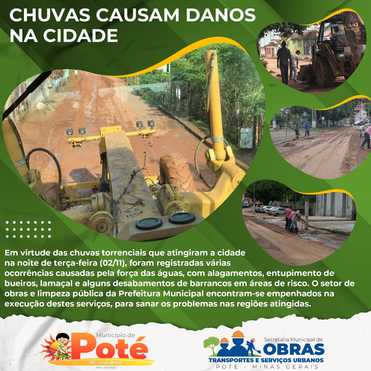CHUVAS CAUSAM DANOS NA CIDADE