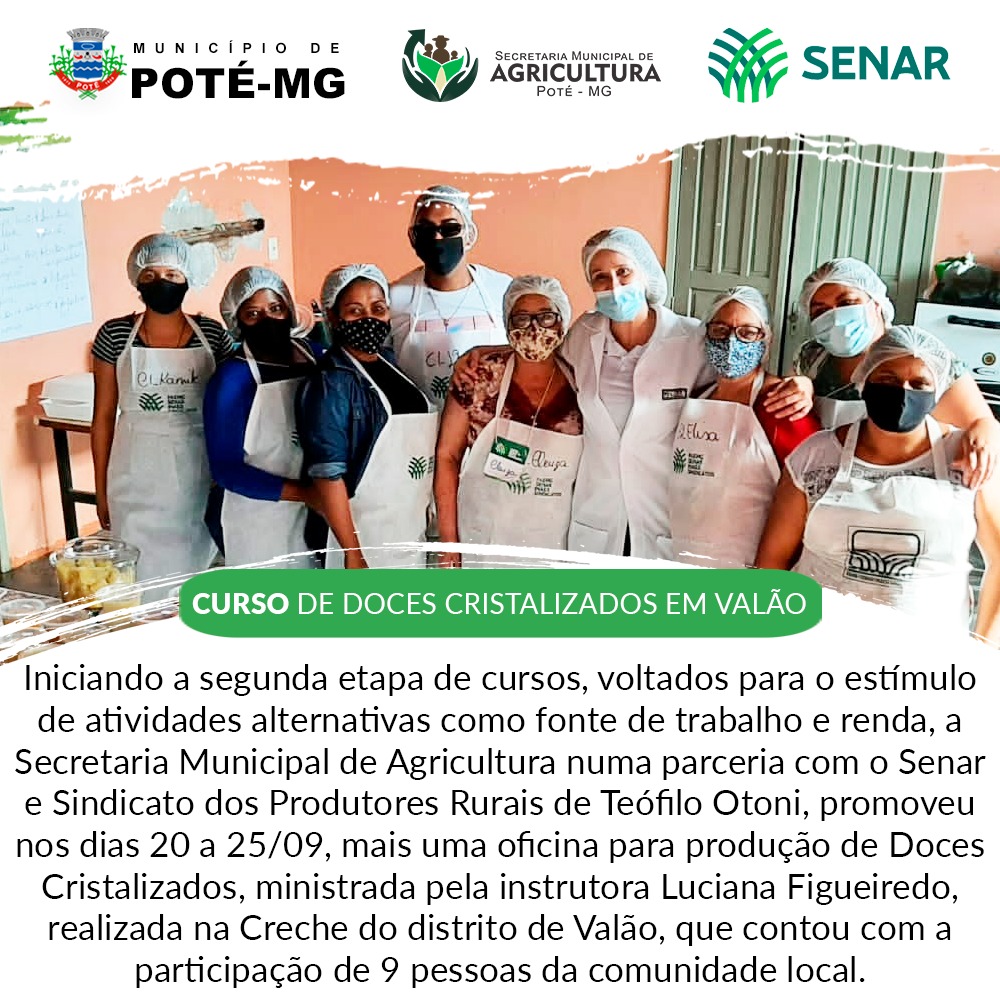 CURSO DE DOCES CRISTALIZADOS EM VALÃO - SEGUNDA ETAPA