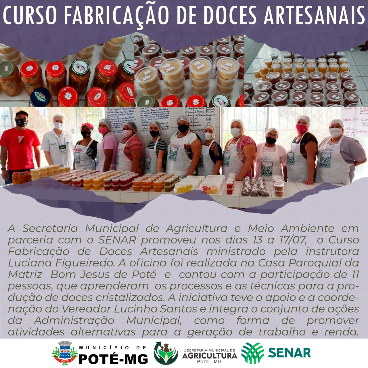 CURSO FABRICAÇÃO DE DOCES ARTESANAIS