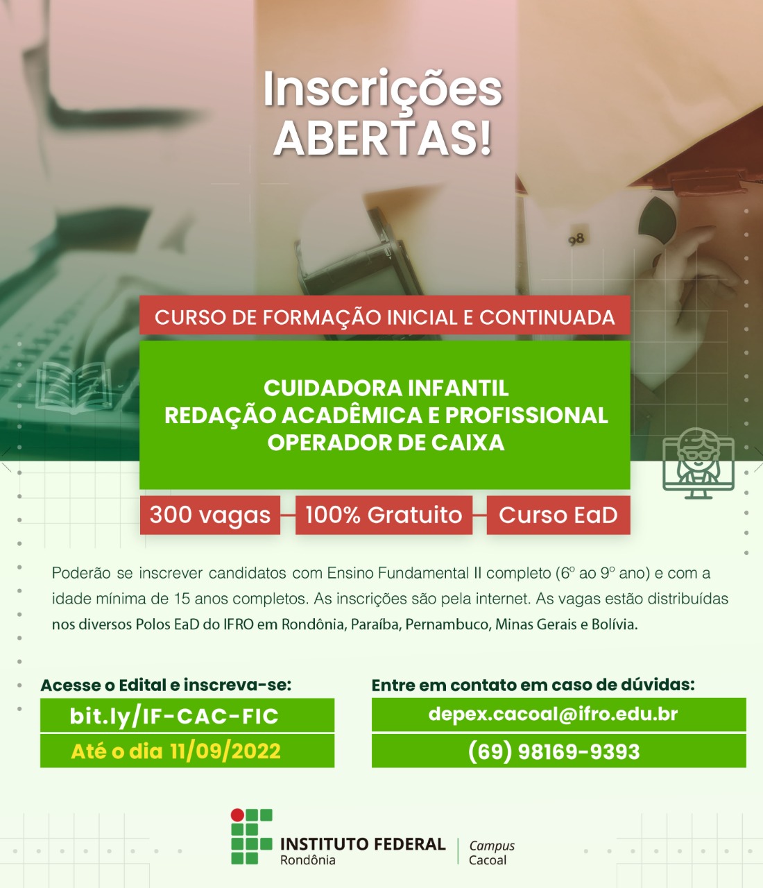 CURSOS (FIC) 100% EAD - RESULTADO PRELIMINAR DA 1ª C...