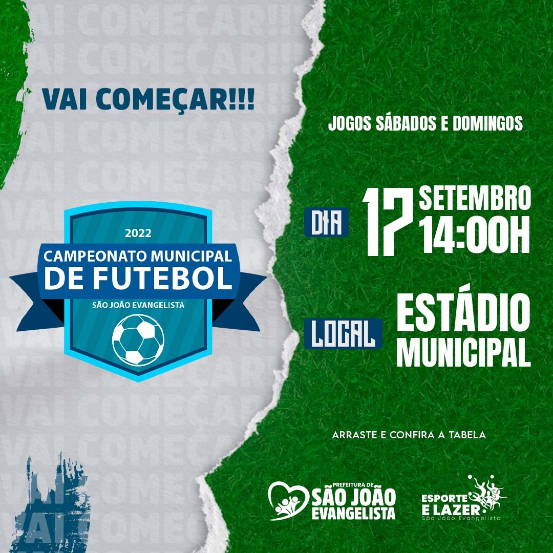 VAI COMEÇAR O CAMPEONATO DE FUTEBOL, DIA 17 DE SETEM...