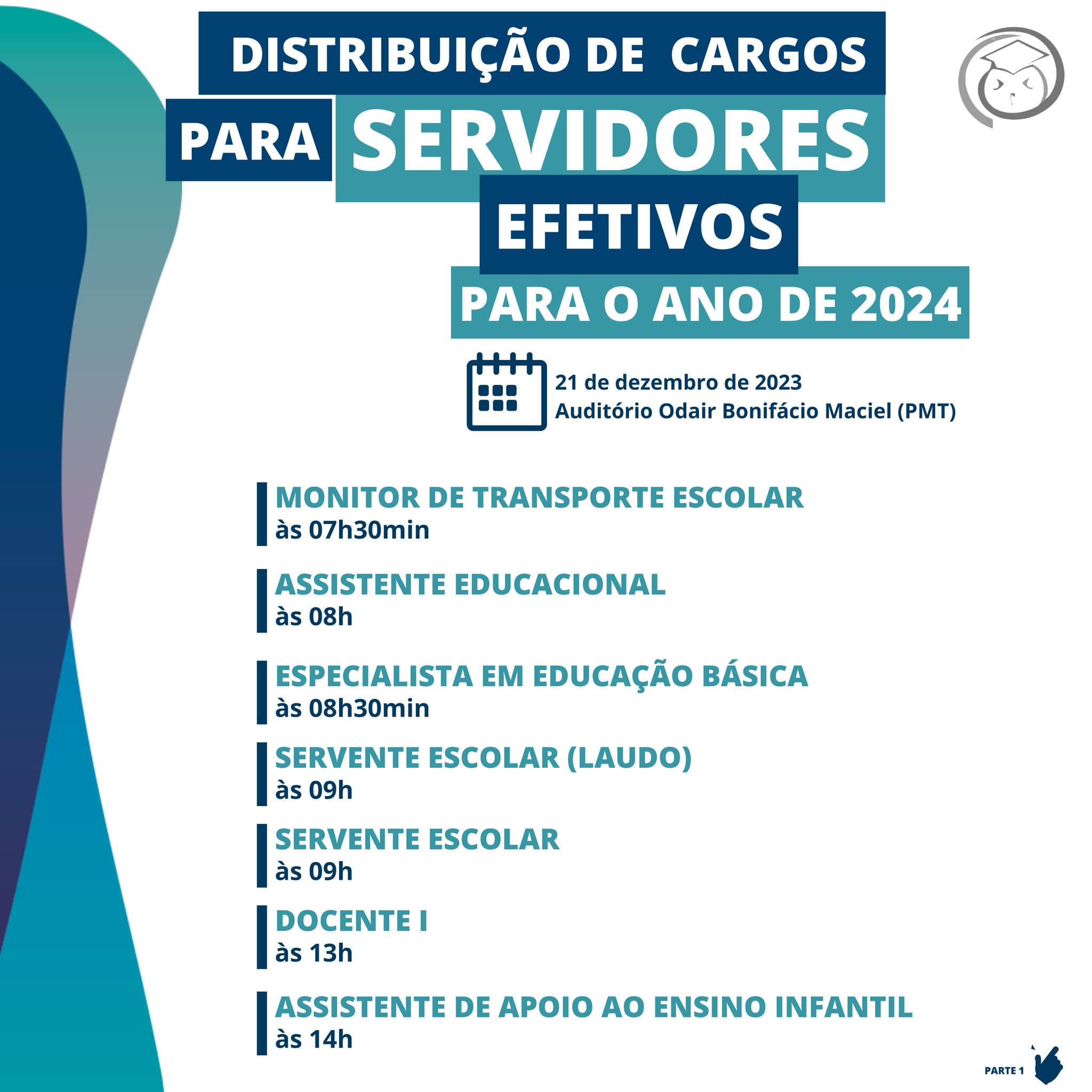DIVULGAÇÃO DO CRONOGRAMA DE DISTRIBUIÇÃO DE CARGOS P...