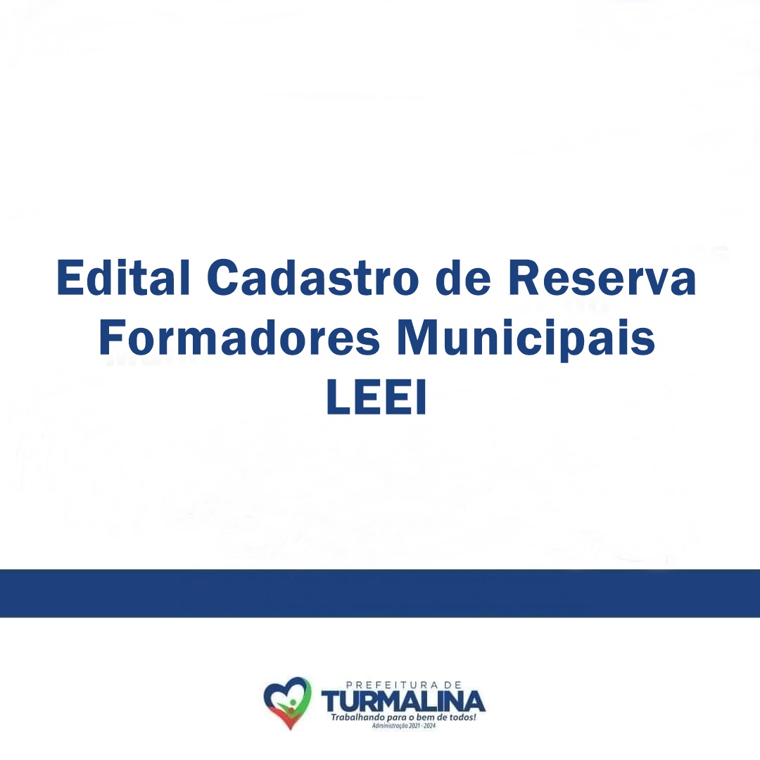 EDITAL CADASTRO DE RESERVA - FORMADORES MUNICIPAIS -...