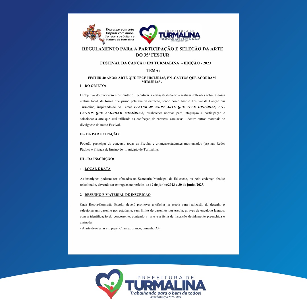 REGULAMENTO PARA A PARTICIPAÇÃO E SELEÇÃO DE ARTE DO...