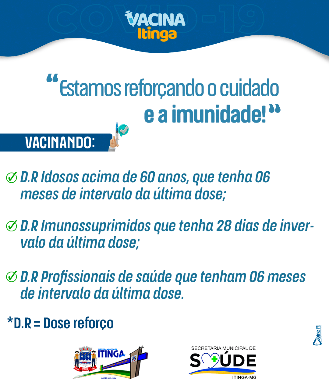 INFORMATIVO SAÚDE - DOSE DE REFORÇO