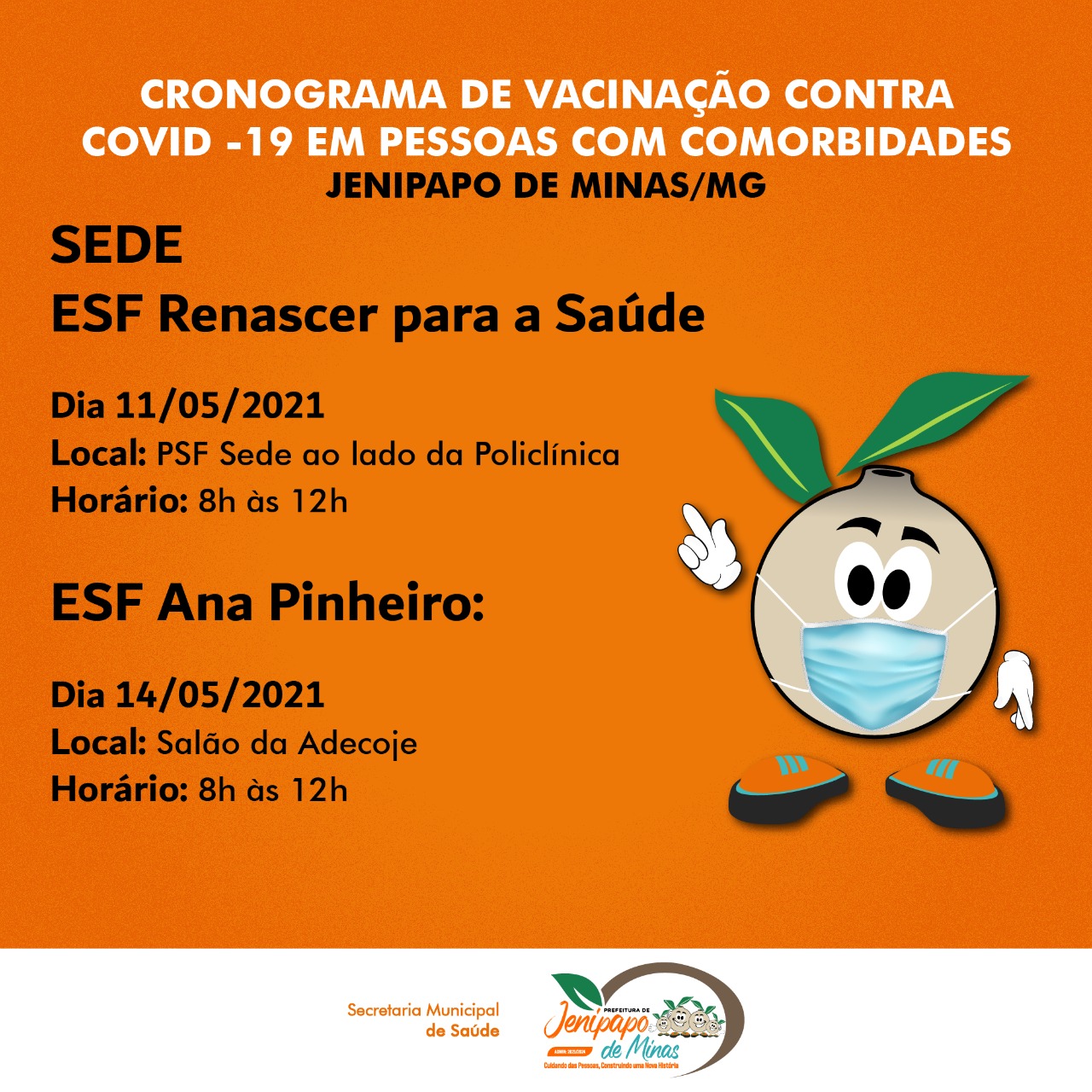ATENÇÃO PARA O CRONOGRAMA DE VACINAÇÃO CONTRA A COVI...