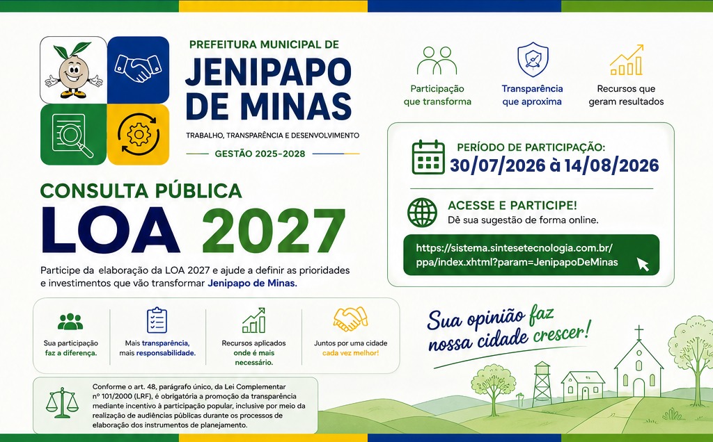 CONSULTA PÚBLICA – ELABORAÇÃO DA LOA 2027
