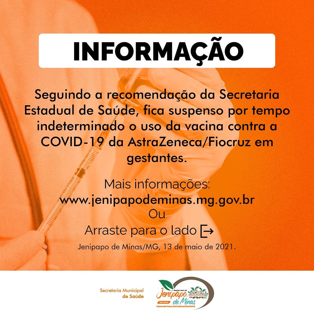 SUSPENSO POR TEMPO INDETERMINADO O USO DA VACINA CON...