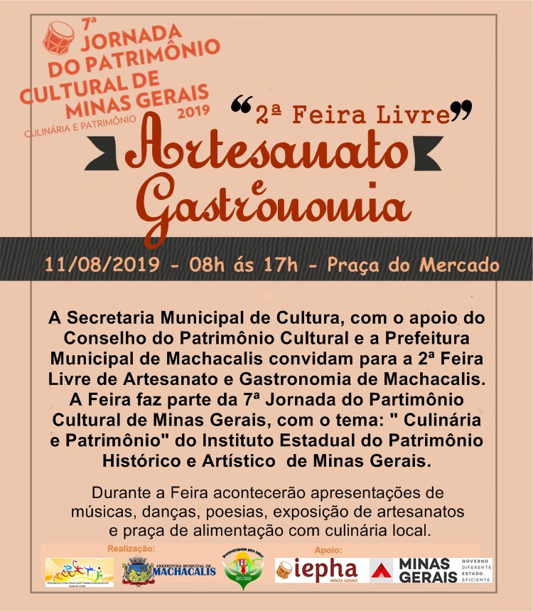 2ª FEIRA LIVRE - ARTESANATO E GASTRONOMIA 2ª FEIRA LIVRE - ARTESANATO E GASTRONOMIA