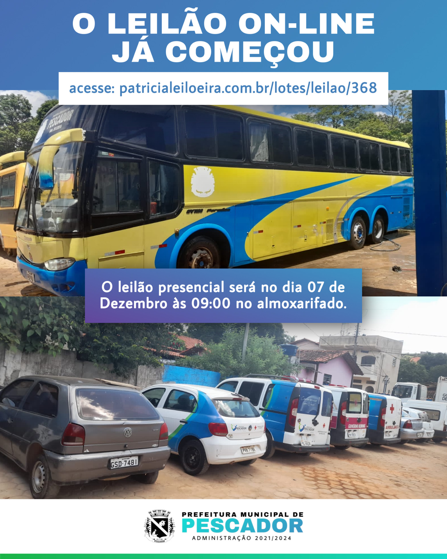 O LEILÃO ON-LINE JÁ COMEÇOU